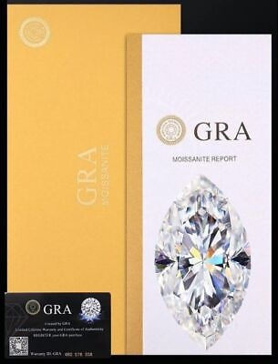 #ad Loose Moissanite Marquise Cut Real Gem Stone W. GRA Certificate All Sizes VVS1 D $15.99