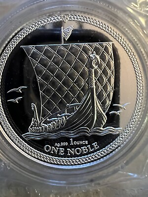 #ad 2018 1oz SILVER PROOF ONE NOBLE COIN FROM THE ISLE OF MAN $89.99