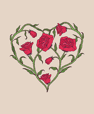 #ad #ad Heart Shaped Red Roses Sticker $3.20