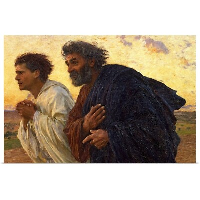#ad The Disciples Peter and John Running to Poster Art Print Home Decor $29.99