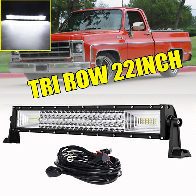 #ad Tri Row 22Inch 1296W LED Light Bar Combo Offroad Driving Fog Lamp Pickup 24quot; 20quot; $49.79