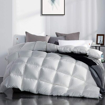 #ad #ad SNOWMAN Heavyweight Winter White Blue Goose Down Comforter 100%Cotton Shell $89.99