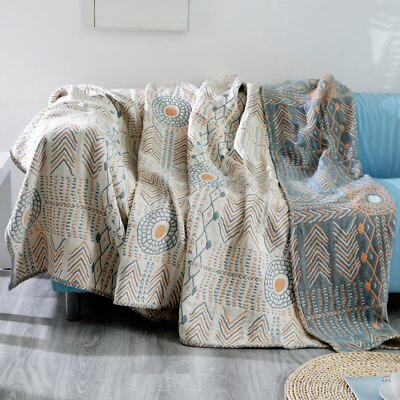 #ad Bohemia Cotton Sofa Cover Throw Blanket Bed Gauze SofaCushion Cover BlanketTowel $40.20