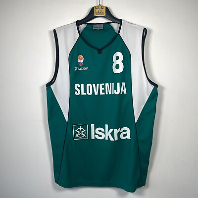 #ad #ad Tank Top Basket Slovenia National Green Spalding League Men#x27;s Vintage Size L $15.98