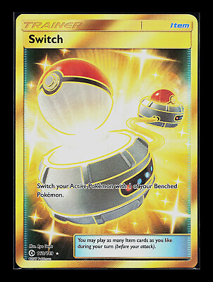 #ad Pokemon Card Switch Base Set 160 149 Secret Rare SM Full Art Gold Holo $10.99