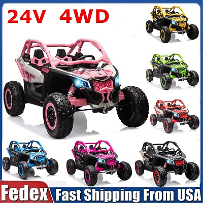 #ad Can Am Licensed 24V Kids Ride on Car UTV 4WD 800W RC All Terrain Tire Buggy Gift $789.55