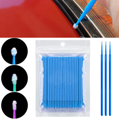 #ad 100Pcs Paint Touch Up Car Repair Scratch Pen Brushes Micro Applicators 1mm 2mm $9.30