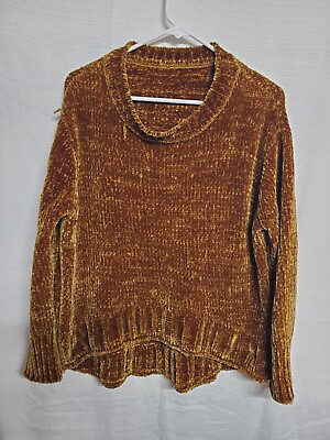 #ad Hand made knit sweater brown gold $19.99