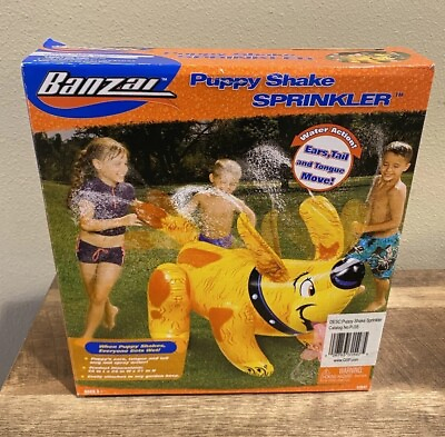 #ad Banzai Puppy Shake Sprinkler Ears Tongue Tail Wag Summer Water Inflatable NEW $29.00