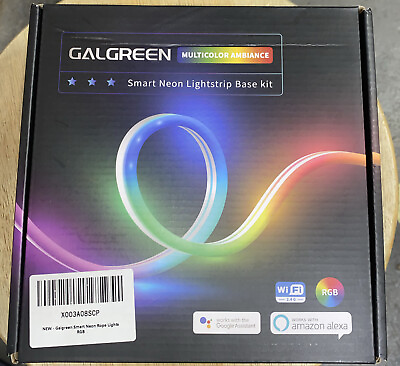 #ad Galgreen 16.4ft WiFi RGB Rope Lights W Music Sync Waterproof Flexible Dimmable $25.00