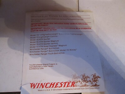 #ad 1985 Winchester Bolt Action Centerfire Rifle Owners Manual Vintage Made in USA $14.99