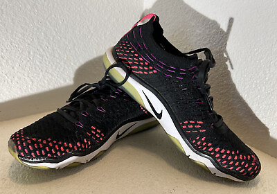 #ad Womens Nike Air Zoom Fearless Flyknit Training Shoes black pink size 6 $13.99
