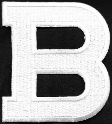 #ad 3quot; Tall Monogram White Block Letter B Embroidered Iron on Patch $3.49