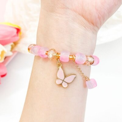 #ad Fashion Colorful Crystal Butterfly Pendant Bracelet Women Jewelry Holiday Gifts $2.00