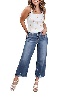 #ad Judy Blue plus wide leg cropped jeans for women $47.00