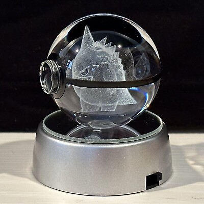#ad Gengar Crystal Ball 3D Laser Engraving Etched Pokemon NEW $24.95