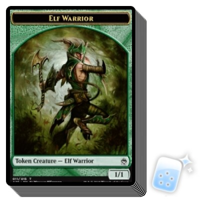 #ad 10 pcs Elf Warrior Token 11 15 M NM Magic: The Gathering MTG Masters 25 $2.49