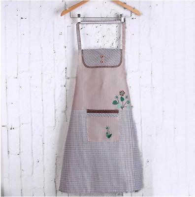 #ad 1pc Cute Women Solid Cooking Kitchen Bib Apron Restaurant Dress with Pocket New $4.88