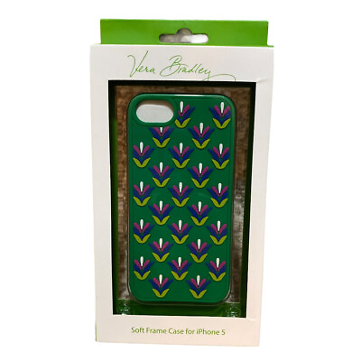 #ad Vera Bradley EMERALD DIAMONDS Soft Frame Case for iPhone 5 Green Cell Phone New $9.89