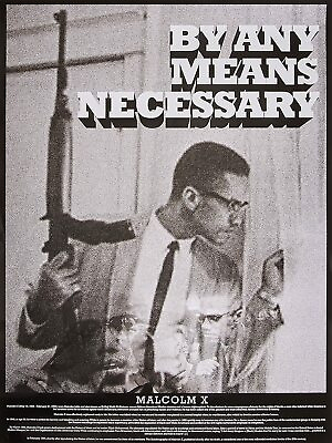#ad Malcolm X Poster By Any Means Necessary Black History Wall Art Print 18x24 $16.50