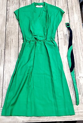 #ad Vintage Pedestal Originals Green Dress Full Swing Women#x27;s Size 8 $26.00