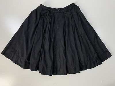 #ad Anthropologie Odille Midi Skirt 4 Black Pleated Circle Rockabilly Swing Dance $34.00