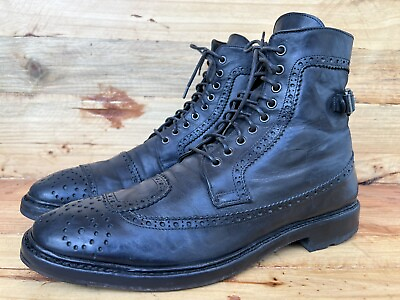 #ad Officine Creative Black Brogue Boots Made in Italy Vero Gucio Sz 42 US 12 $300.00