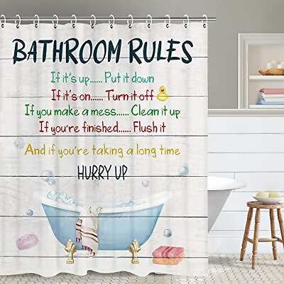 #ad Kids Shower Curtain Girls Shower Curtain Boys Shower Curtain Funny Words T... $32.77