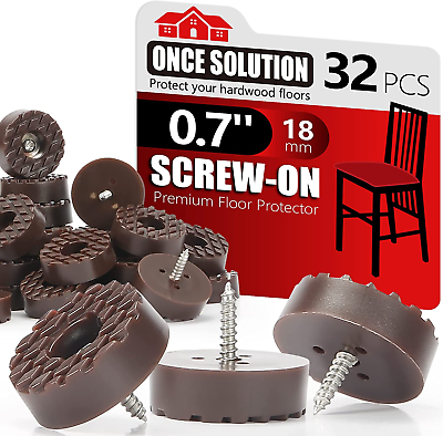 #ad Screw On Rubber Feet for Furniture 32PCS Floor Protector for Chair Leg Sturd $15.03