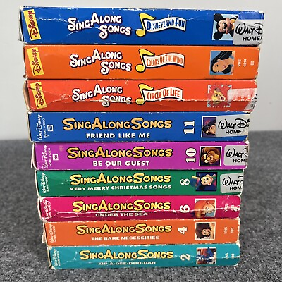 #ad Vintage VHS Disneys Sing Along Songs Lot of 9 Musical Adventures 90’s Retro $34.99