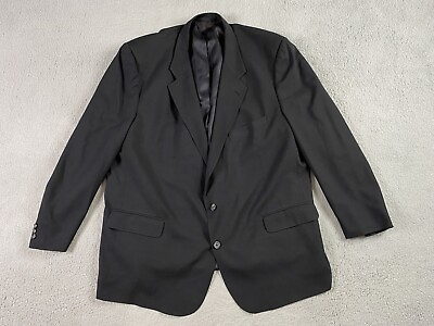 #ad Burberrys Suit Jacket 52 R Black Super 100s Wool Rochester Special Man Blazer $44.10