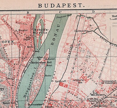 #ad BUDAPEST Original map city plan May 1897 dated Hungary $8.00