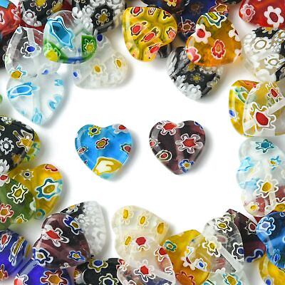 #ad Handmade Glass Heart Bead for Craft Earring Necklace Jewelry Making $9.30