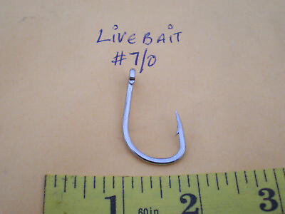 #ad 15 PCS. STAINLESS STEEL SS 10827 LIVE BAIT FISHING HOOKS #7 0 ULTRA POINT $8.99