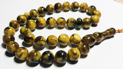 #ad Islamic 33 Prayer beads Natural Baltic Amber Rosary pressed Tasbih $59.00