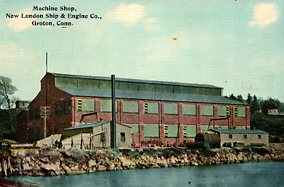 #ad Machine Shop New London Connecticut Ship Engine Company Postcard $12.83