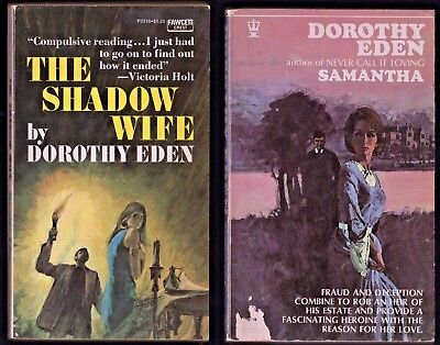 #ad 2 DOROTHY EDEN Vintage Gothic Romance Mystery PBs Lot THE SHADOW WIFE SAMANTHA $8.95