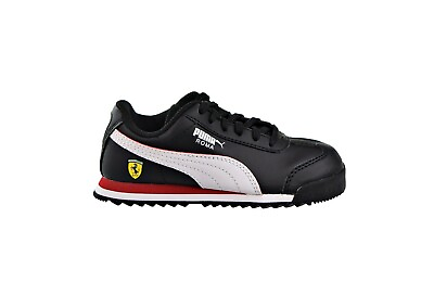 #ad Puma Ferrari Roma Black Faux Leather Little Big Girls Boys Black Shoes $39.00