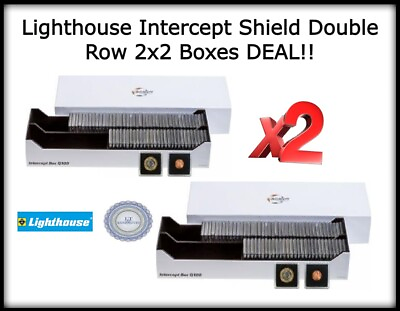 #ad X2 Lighthouse Intercept Shield Coin Box Quadrum Snaplocks 2x2 Storage Q100 Case $48.50