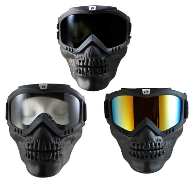 #ad 3 Pairs of Birdz Eyewear Skullbird Detachable Skull Masks with Goggles Clear $62.99