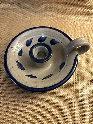 #ad Studio Art Pottery Chamber Stick Colonial Candle Holder Salt Glazed Marked $23.99