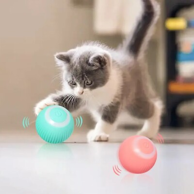 #ad Smart Interactive Cat Toy Automatic Rolling Ball Electric Cat Kitten Ball Toys $9.99