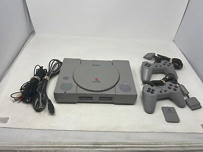 #ad Official Sony PlayStation 1 PS1 Console Complete w 2 Controllers Memory Card $54.99