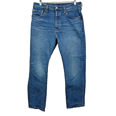 #ad Levis 501 Jeans Denim Womens 30 x 25 Button Fly Straight Leg Blue Classic $22.00
