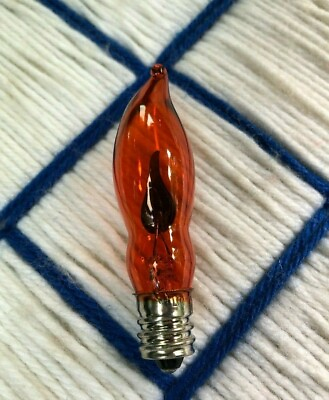 #ad new C7 AMBER 1w FLICKER FLAME LIGHT BULB E12 candelabra flickering Ships for 7¢* $4.98