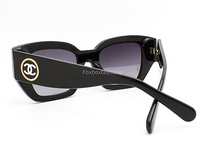 #ad Chanel 5506 622 S8 Sunglasses Polished Black w Gold amp; White CC Logo Polarized $245.00