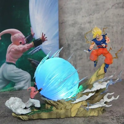 #ad Anime Dragon Ball Z Son Goku Vs Majin Buu Figure Gk Statue Action Toy New 22Cm $45.99