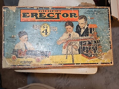 #ad 1931 32 A.C Gilbert Set No. 4in Original Cardboard Box Missing One Piece Of... $110.00