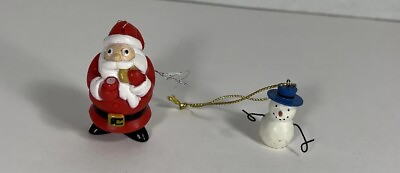 #ad Santa and Snowman Hanging Ornaments $8.00