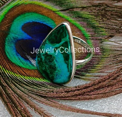 #ad Natural Chrysocolla Malachite Ring 925 Sterling Silver Ring Handmade Ring B274 $17.99